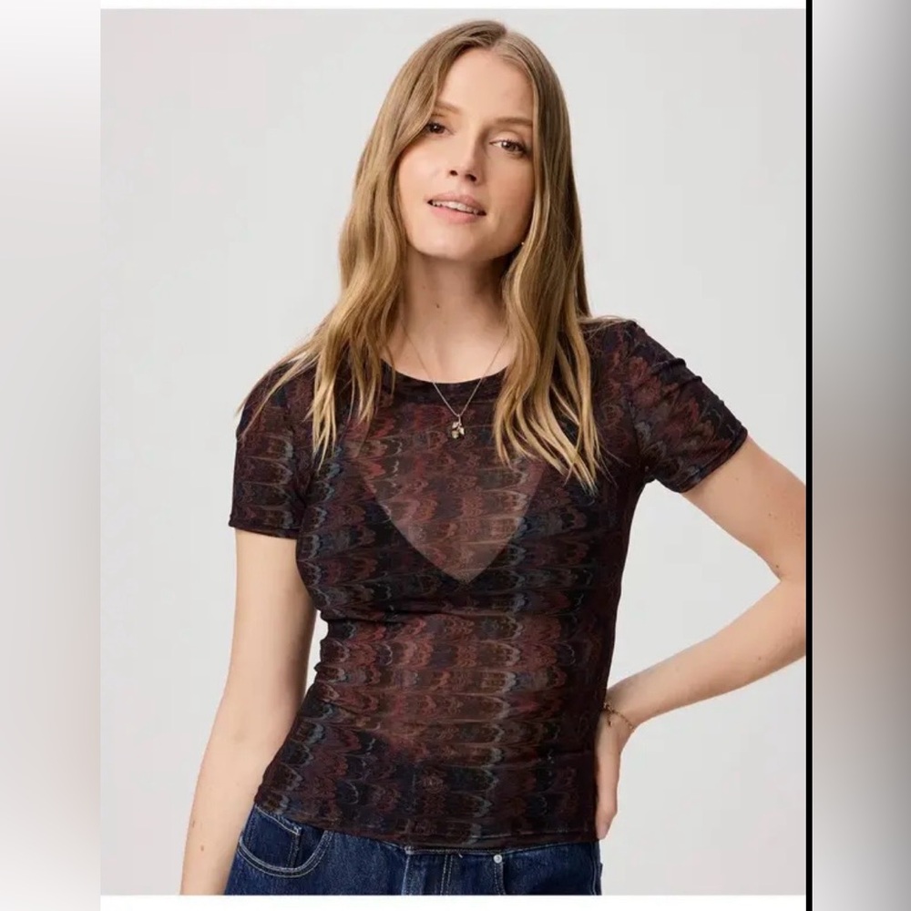 PAIGE Fiora Sheer Tee in a kaleidoscope of color